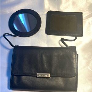 Perlina Black Leather Wallet